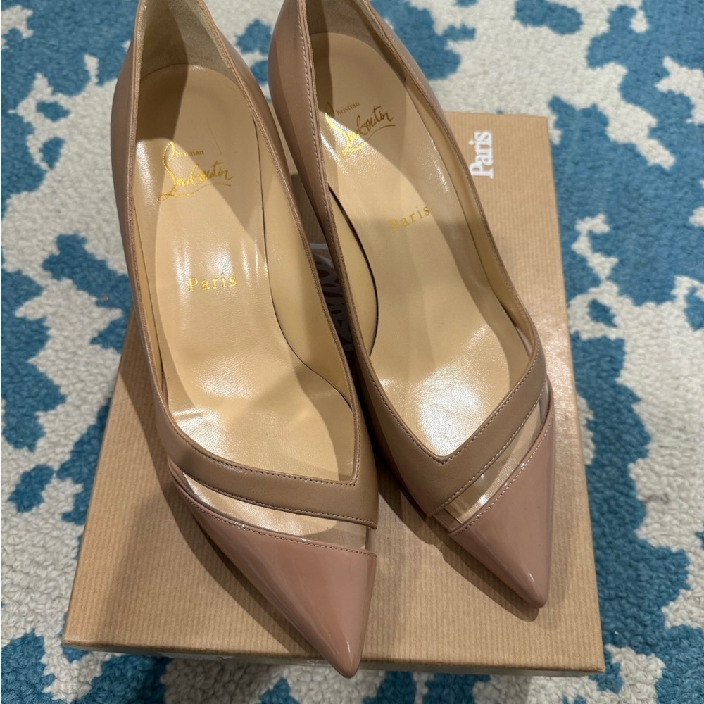 Christian Louboutin Nappa 17th Floor 55 Pumps 38.5 Nude